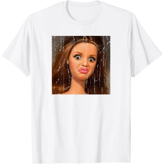 Doll Face Meme, divertida y repugnante camiseta de cara de muñeca