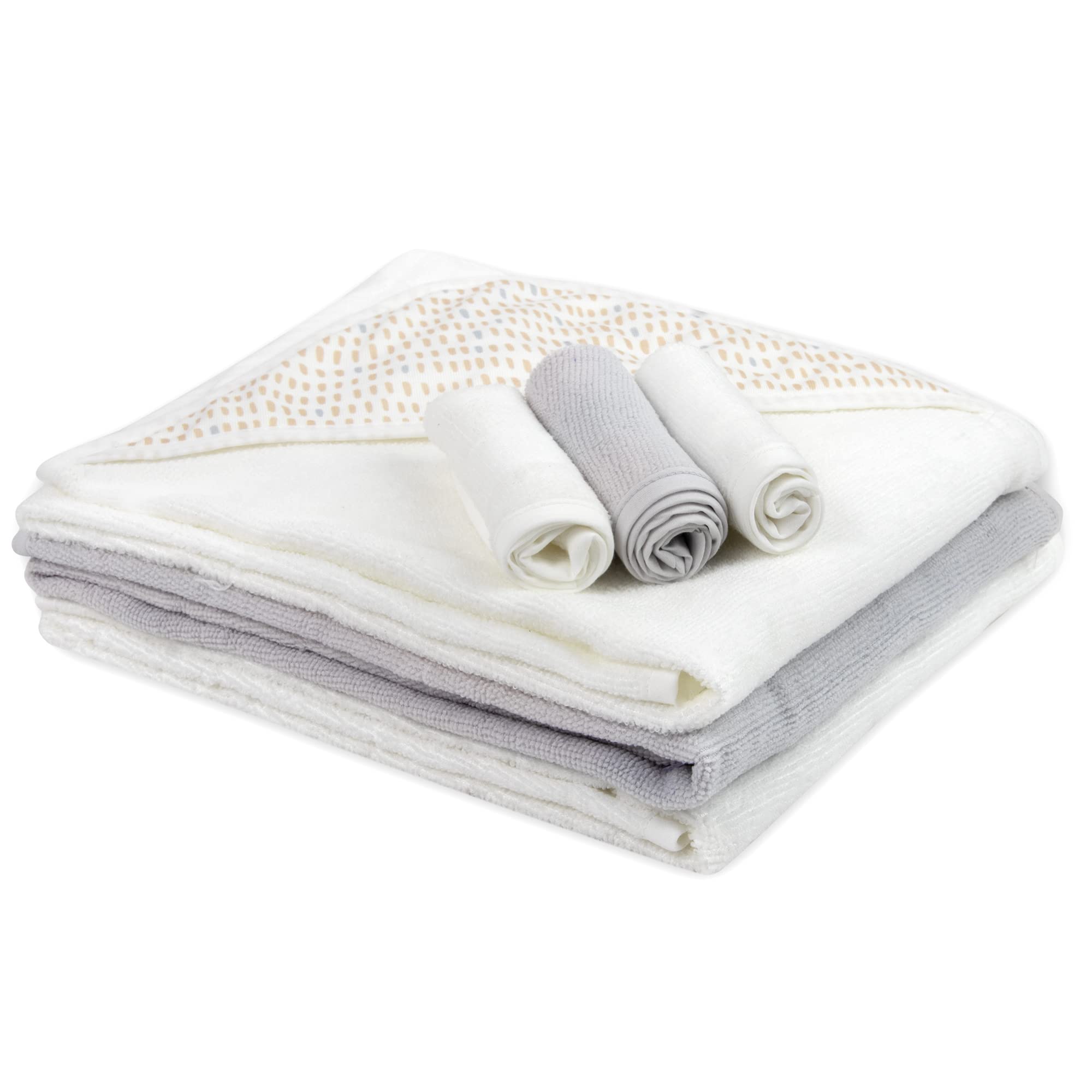 Baby Essentials 6-Piece Hooded Bath Towel Washcloth Set photo 5