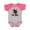 Baseball Heather and Hot Pink, variant on 1st Birthday Ladybug 1 Year Old Girls Baby Bodysuit
