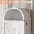 thumbnail image 6 of TOPCOMFY 65" Arched Storage Cabinet with Double Doors & Adjustable Shelves - Farmhouse Kitchen Pantry Organizer for Living Room, Bedroom - White, 6 of 7