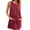 Wine, variant on WIZUTIZ Beach Dresses for Women Baggy Relaxed Fit Corduroy Mini Dress Solid Vacation Dress Round Neck Sleeveless Pleated Dress for Women's with Pockets Casual Prom Dress Black XL