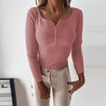 thumbnail image 2 of MESSUEN Lightweight Sweaters for Women Button Up Sweaters for Women Knitted Sweater Womens Shirt Summer Shirts for Women’s Tops Women's Blouses Pink M, 2 of 4