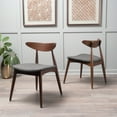 thumbnail image 5 of GDF Studio Abitha Mid Century Modern Fabric Upholstered Dining Chairs, Set of 2, Light Gray and Walnut, 5 of 6