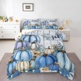 thumbnail image 1 of YST Ensemble de Literie Citrouille de Récolte d'Automne Format Tout-Petit, Ensemble de Douillette Joyeux Action de Grâce pour Enfants Ados Femmes Adultes Déco de Chambre, Couette Rustique de Style Ferme Insert Feuilles d'Érable d'Automne Courtepointe, Bleu, 1 of 6