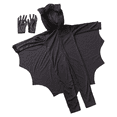 thumbnail image 1 of 1 juego de disfraz de actuación de escenario para niños, mono de fiesta de Halloween, disfraz de murciélago animal con guantes (negro S), 1 of 5