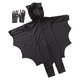 thumbnail image 1 of 1 juego de disfraz de actuación de escenario para niños, mono de fiesta de Halloween, disfraz de murciélago animal con guantes (negro S), 1 of 5