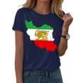 thumbnail image 2 of GEWSEY Women's Iran Lion Sword Sun Crew Neck Short Sleeve Patriotic T-Shirt (Navy, M), 2 of 6
