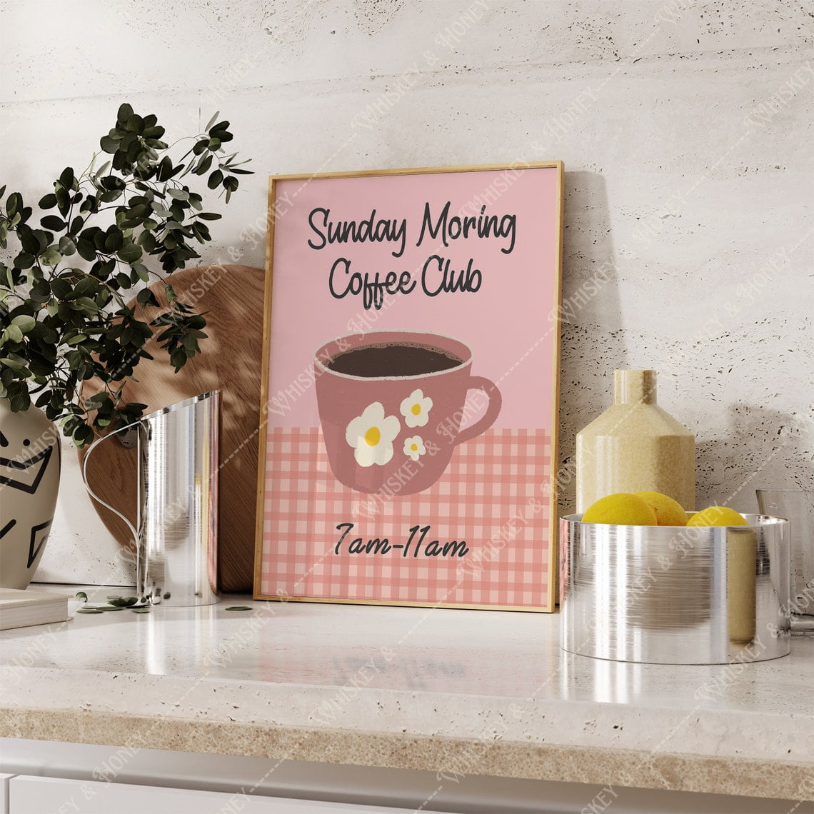 Sunday Morning Coffee Club Poster Trendy Kitchen Gallery Wall Home And Bedroom Decor