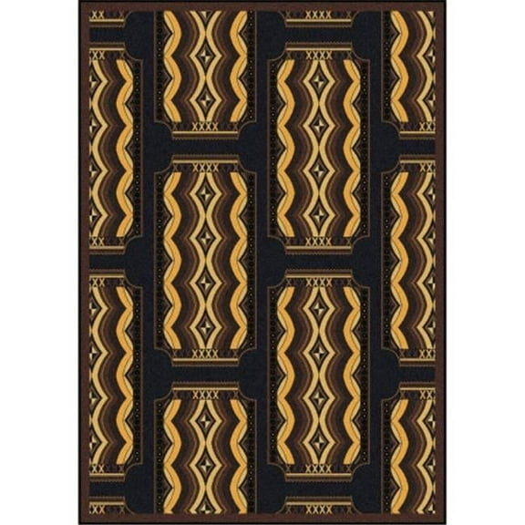 Any Day Matinee Deco Ticket Rectangle Theater Area Rugs  02 Brown - 5 ft. 4 in. x 7 ft. 8 in.