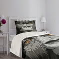 thumbnail image 3 of Ambesonne Modern Quilted Bedspread Set 2 Pcs, Wild Gorilla Orange Eyes, Twin Size, Grey Marigold, 3 of 5