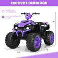 thumbnail image 2 of Infans 12V Kids 4-Wheeler ATV Quad Ride On Car w/ LED Light & Music Purple, 2 of 7