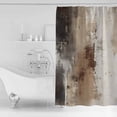 thumbnail image 2 of Brown Vintage Shower Curtain, 60" x 72", Watercolor Abstract Art Waterproof Bathroom Curtain Washable Shower Curtain Set with 12 Hooks, 2 of 6