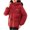 Red, variant on Casual Jackets For Women Solid Color Full Zipped Warm Winter Outerwear Long Sleeve Jacket Coat Water-Resistant Packable Puffer Jacket Plus Size Available M-3Xl