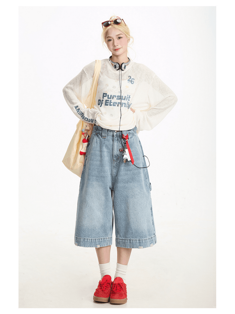 パンツ y2k jorts archive Y2K-Baggy-Graffiti-Jean-Shorts