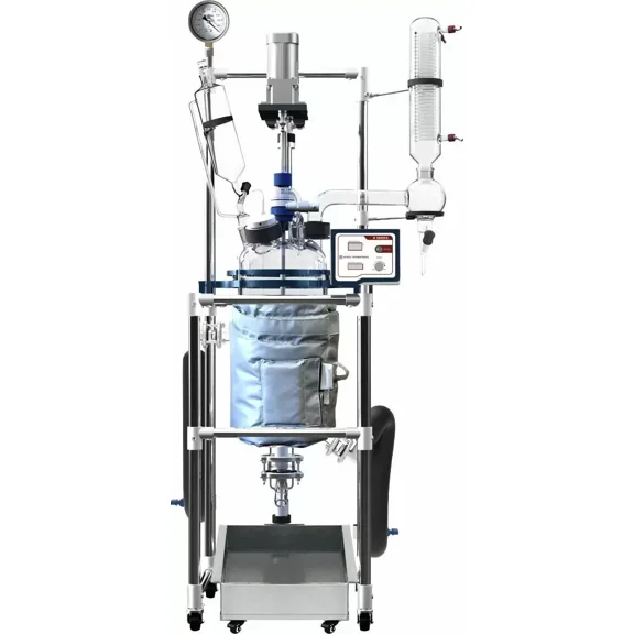 Across International 10L Dual Jacketed Glass Reactors w/All PTFE Valves 110V 60Hz 90 Watts