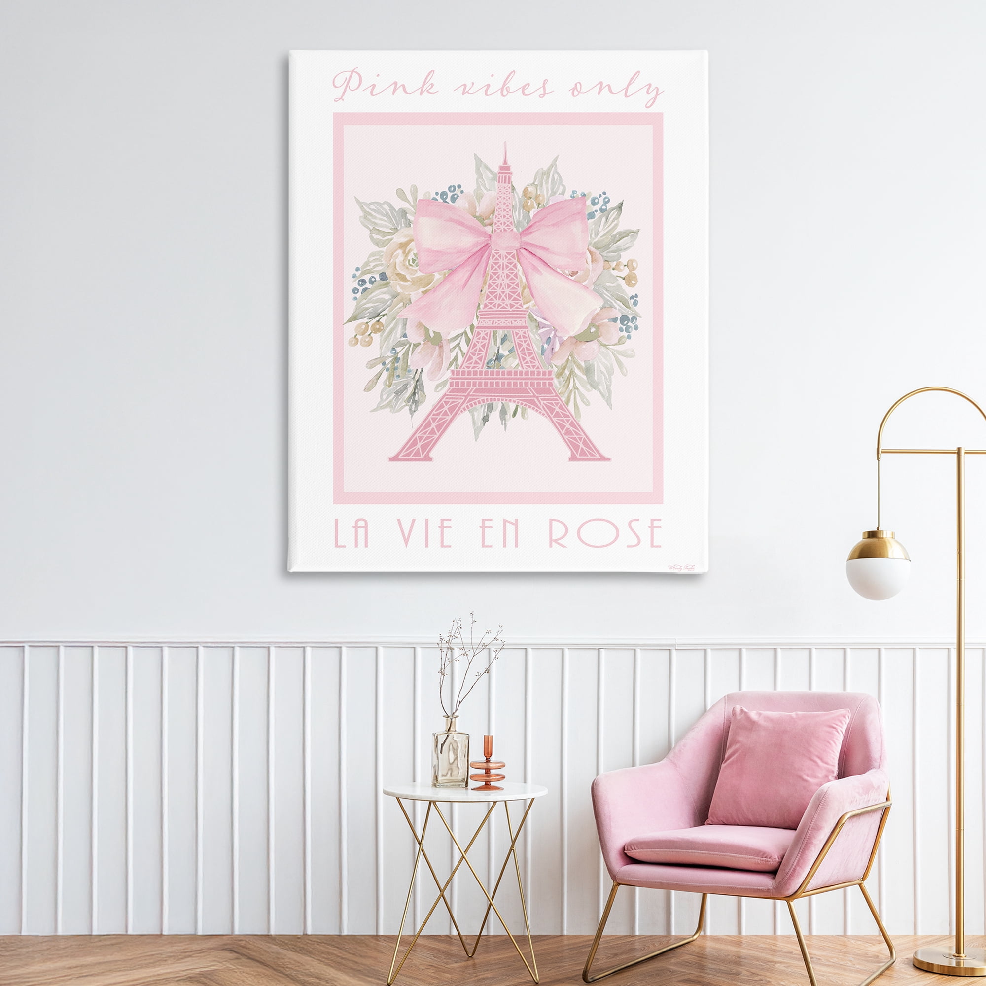 Stupell Industries Pink Vibes Only Paris Canvas Wall Art, design by Cindy Jacobs