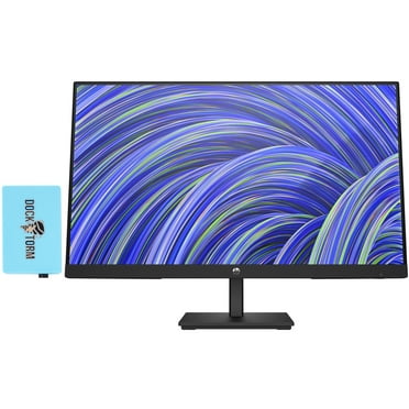 HP V24i 24 inch 1080P Computer Monitor Bundle with Docztorm Dock, 24" IPS Full HD (1920 x 1080) 75Hz Anti-Glare Display, AMD FreeSync, HDMI, DisplayPort, On-Screen Controls, (2023 Latest Model)