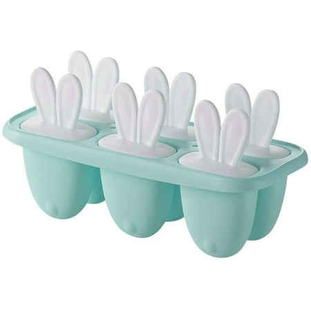 

AUPERTO Reusable Mini Pop Molds 6 Miniature Popsicle Molds With Sticks Easy-Release and BPA-free Silicone DIY Ice Cream Maker BLUE