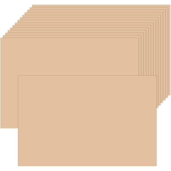 100Pcs 4 x 6 Inch Brown Craft Paper Cards Blank Note Cards Cardstock Unlined Plain Rectangle Heavyweight Small Message Paper Accessories