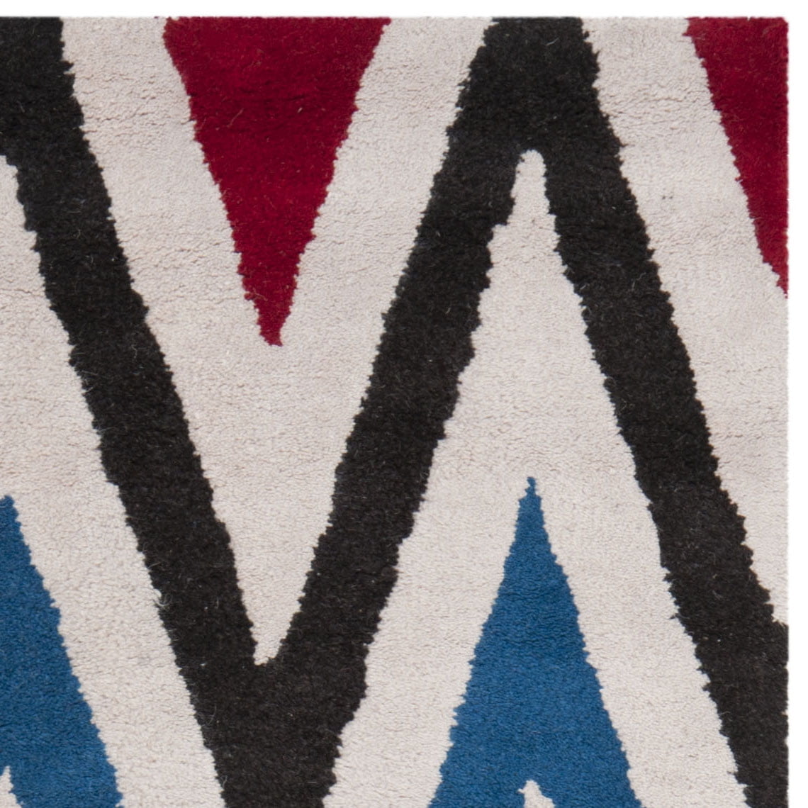 SAFAVIEH Chatham Jefferson Geometric Wool Area Rug, Ivory/Multi, 7' x 7' Round