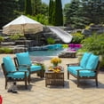 thumbnail image 3 of ARDEN Outdoor Foam Deep Seat Cushion Set (2-Pack), 24x24, Premium High-Density Foam, Never Flattens, Weather-Proof for Patio Chair Sofa Couch, Pool Blue Leala, 3 of 7
