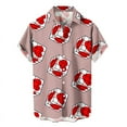 thumbnail image 5 of Camisa casual de moda para hombre con estampado 3D de patrón de amor y solapa estilo hawaiano, manga corta, ropa de playa transpirable, 5 of 5