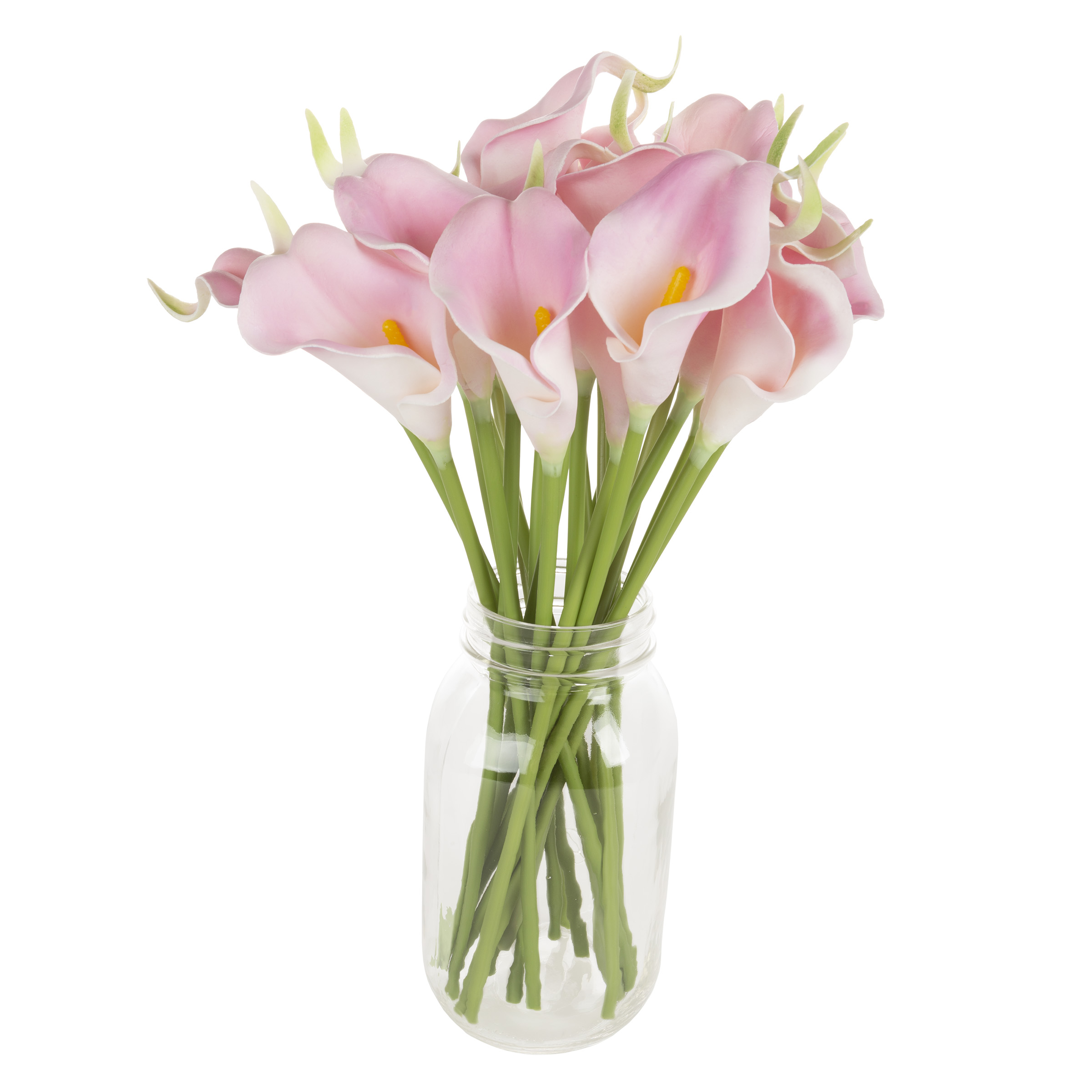 Pure Garden  24 Pc Artificial Calla-Lily with Stems Real Touch Fake Flowers, Coral Pink