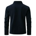 thumbnail image 4 of ZCFZJW Mens Sweatshirts Casual Long Sleeve Half Zip up Stand Collar V Neck Pullover Tops Trendy Regular Fit Solid Color Basic Workout T-Shirts with Pocket Navy M, 4 of 7