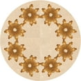 thumbnail image 1 of Ahgly Company Indoor Round Patterned Carrot Orange Area Rugs, 3' Round, 1 of 6