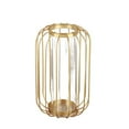 thumbnail image 4 of VIFERR Unique Nordic Lantern-Shaped Wrought Iron Vase Glass Iron Tabletop Flower Vase(Champagne gold), 4 of 8