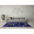 thumbnail image 3 of Ahgly Company Indoor Square Patchwork Blue Transitional Area Rugs, 8' Square, 3 of 4