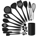 thumbnail image 1 of Juego de utensilios de cocina E-far 23 piezas de silicona negra con soporte, 1 of 7
