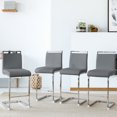 thumbnail image 5 of Lecut Bar Stools Set of 6,Counter Height Bar Stools with Back and Footrest,Modern Leather Counter Stools,Armless Dining Chairs for Kitchen Island,Pub,Bar(Dark Grey+Silver), 5 of 7