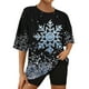 thumbnail image 1 of Puntoco Pijamas para mujer Conjunto de camiseta y pantalones cortos de manga corta con cuello redondo y estampado navideño para mujer Ropa para estar en casa, 1 of 5