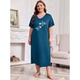 thumbnail image 2 of FEREMO 3 Pack Nightgowns for Women Plus Size V Neck Printed Sleepwear Loose Comfy Night Gown, 2 of 5