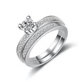 thumbnail image 3 of AAA Round Cut CZ Ring Band 925 Silver Men Women Engagement Anniversary Ring Sets, 3 of 3