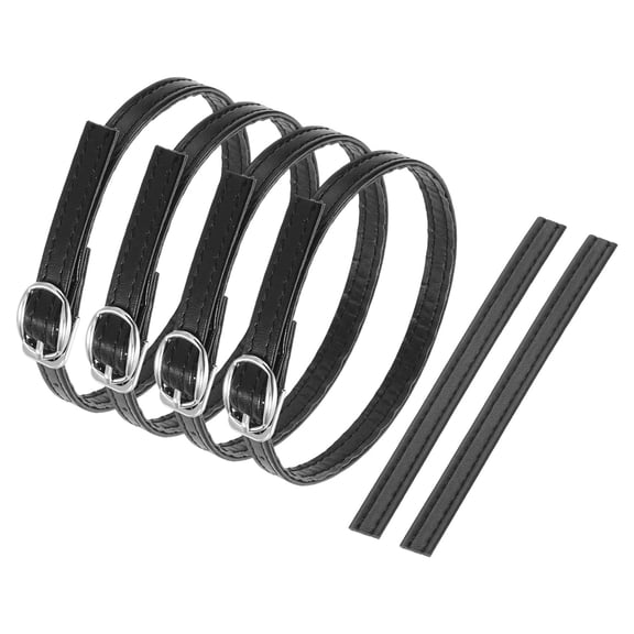 2 Pair Replacement Ankle Strap for Heels Detachable High Heels Shoe Strap Adjustable PU Leather Shoe Bands for Loose Shoe Slippers Sandals Anti-Loose, Black