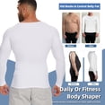 thumbnail image 3 of Lalamelon Tummy Control Shirts for Men Long Sleeve Slimming Undershirt Compression Shapewear, 3 of 6