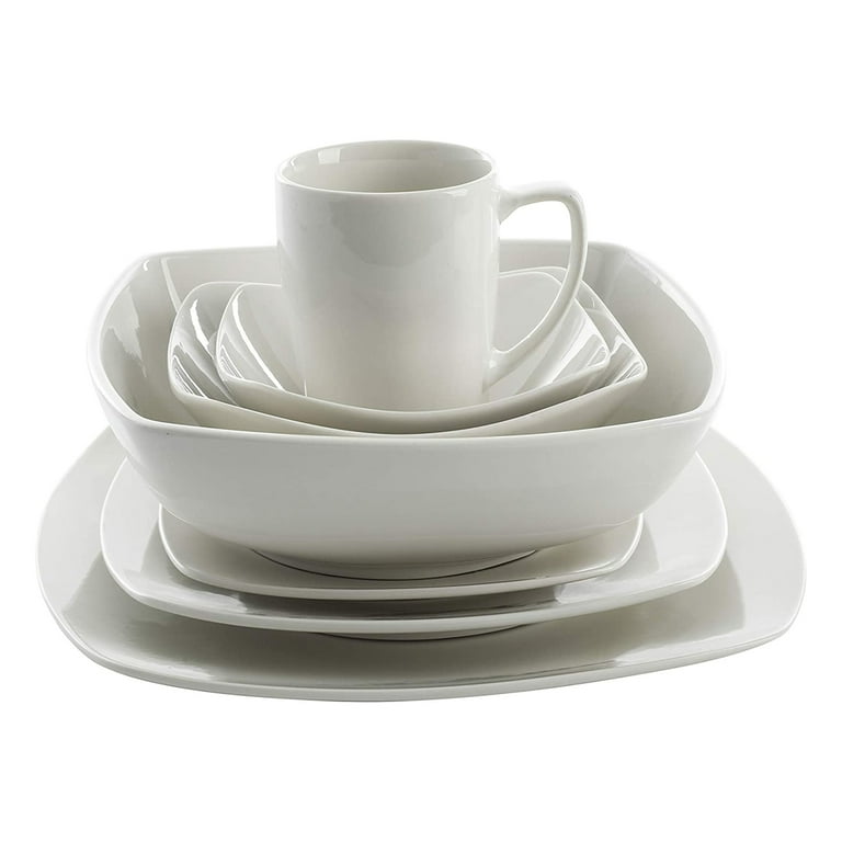 Gibson Casa Zen Buffet Square Porcelain Dinnerware Set, Serves 6