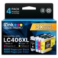 thumbnail image 1 of Cartuchos de tinta E-Z Ink LC406XL, paquete de 4 para Brother, 1 of 8