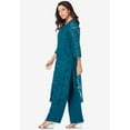 thumbnail image 3 of Roaman's Women's Plus Size Lace Duster Pant Set, 3 of 5