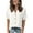 c01White, variant on Women's Dressy Casual V Neck Short Sleeve Button Down Shirts Relaxed Work Business Loose Blouses Tops