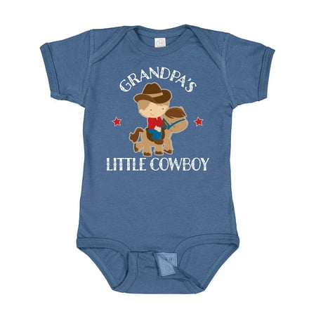 

Inktastic Grandpa Little Cowboy Outfit for Grandson Gift Baby Boy Bodysuit