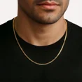 thumbnail image 3 of Tilo Jewelry Yellow Gold Plated 925 Sterling Silver Diamond-Cut Engraved Box Chain Necklace with Secure Lobster Lock | 2mm - 22 Inch | Everyday Necklace for Men & Women, 3 of 11