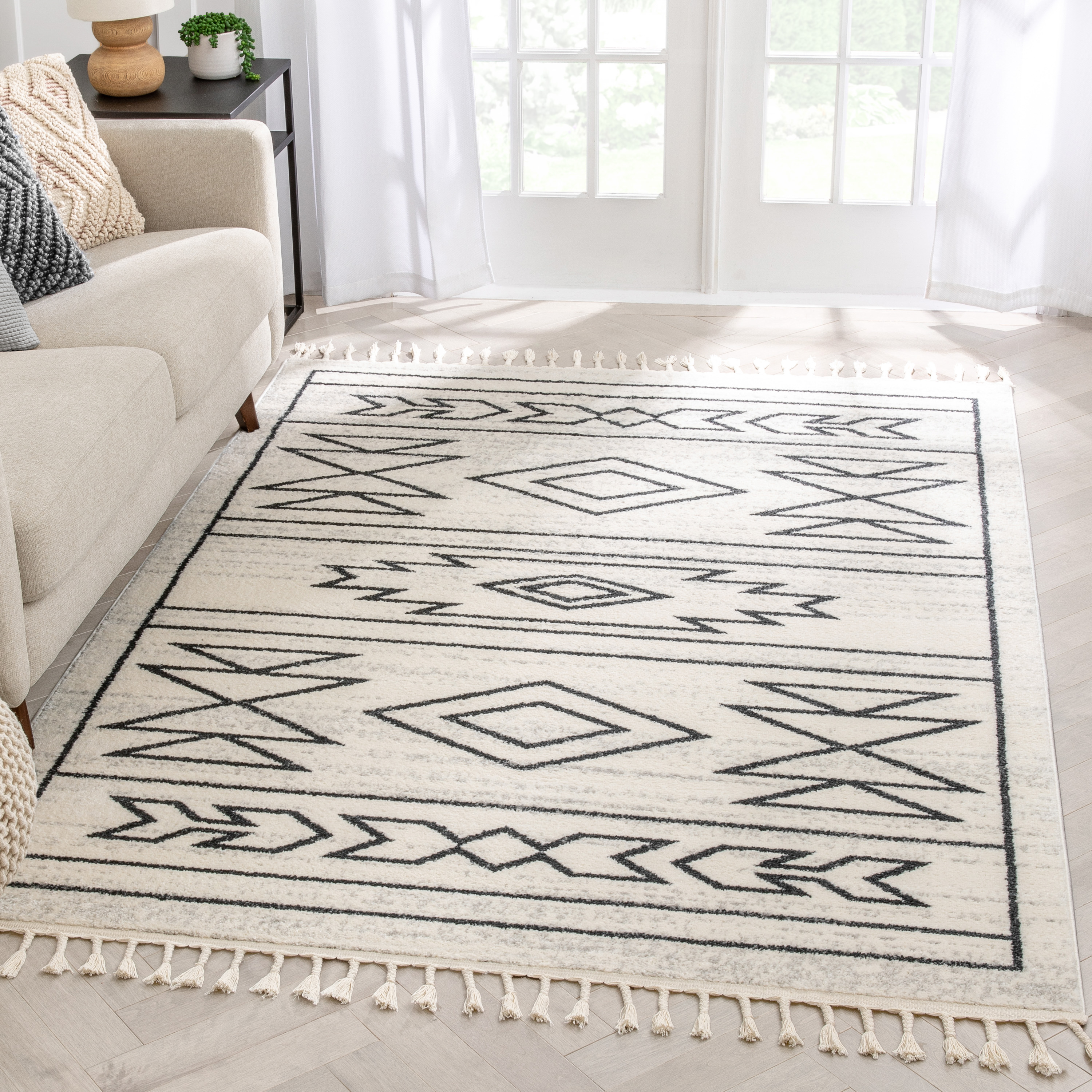 Gily Rug Well Woven Gilly Ivory Tribal Medallion Area Rug 8x10 (7'10