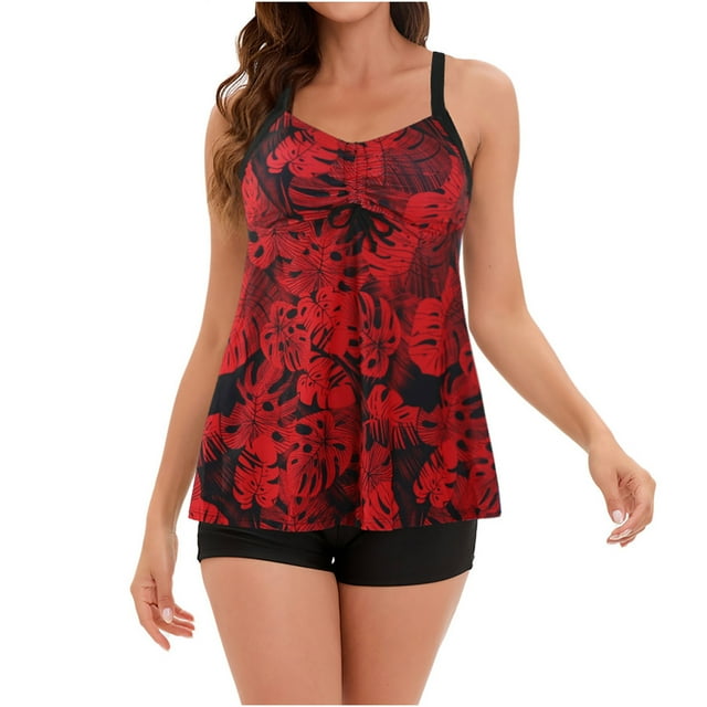 Camisola de cuerpo dividido para mujer Conjuntos de bikinis con estampado de hojas conservadoras OAVQHLG3B Store lin121212