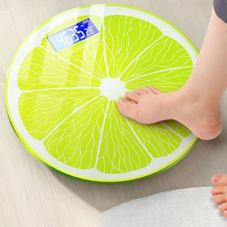 Zhaomeidaxi Digital Body Weight Bathroom Scale, Large Yellow Lemon  Backlight Display, High Precision Measurements,Cute，Food Kitchen Scale,  Digital 