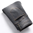 thumbnail image 4 of TIREOW Boys Skinny Ripped Denim Pants Elastic Slim Fit Fashionable Destroyed Jeans Zipper Button Down Denim Trousers, 4 of 9