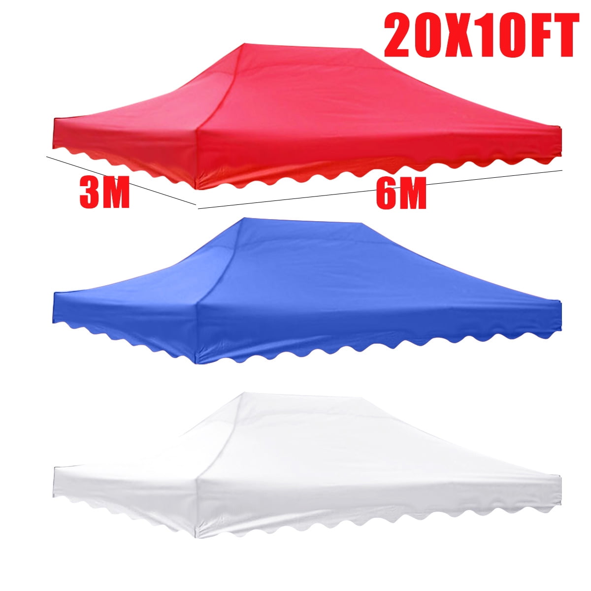 10*20Ft Removable Canopy Set 1Pcs Canopy Top Replacement + 4/3/1Pcs