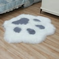 thumbnail image 4 of Cat Paw Soft Plush Carpet Sheepskin Bedroom Carpet Imitation Wool Long Hair Bedside Mat Sofa Floor Mats Living Room Fur Rugs (F,60X51CM), 4 of 6